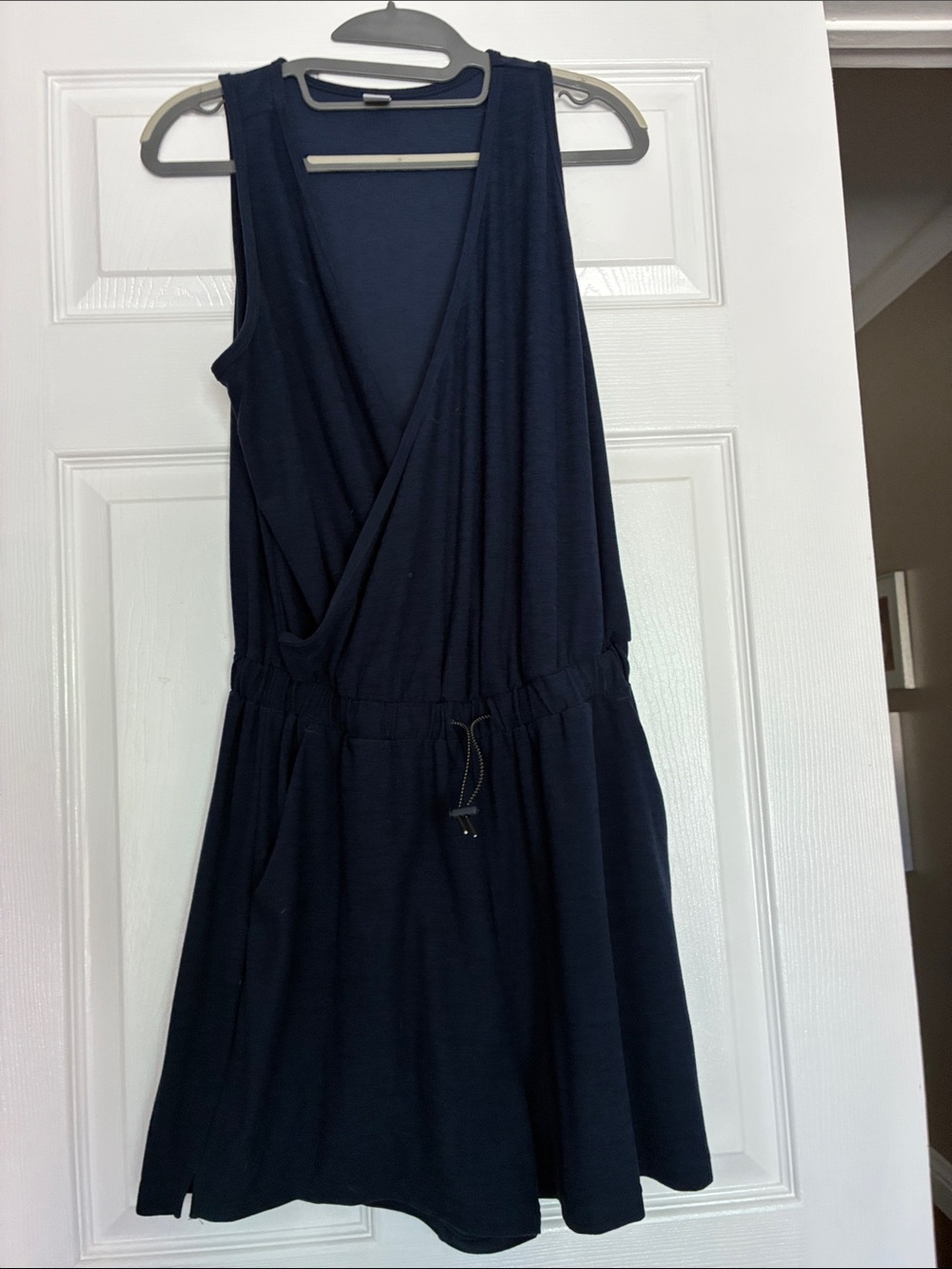 Old Navy Navy Blue Sleeveless Wrap Romper